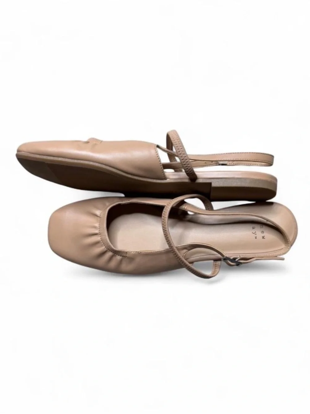 NWT A New Day Nude Mary Jane Ballet Flats + Memory Foam Insole slingback - Picture 4 of 4